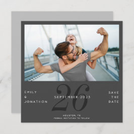 日付モダン写真濃い灰色その日付を保存 セーブザデート