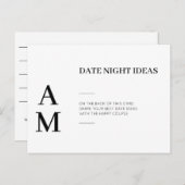 日付モダン夜アイディアウェディングカード ポストカード (正面/裏面)