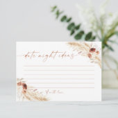 日付モダン夜アイディアカード |ボホブライダルシャワー 招待状 (スタンド正面)