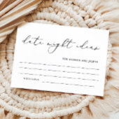 日付モダン夜アイディアブライダルシャワーゲームカード エンクロージャーカード