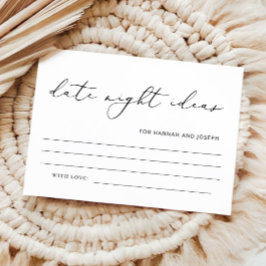日付モダン夜アイディアブライダルシャワーゲームカード エンクロージャーカード