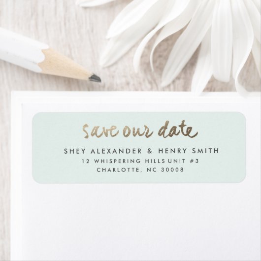 日付モダン差出人住所の保存 ラベル (インサイチュ)