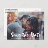 日付モダン手手書き写真を保存 ポストカード (正面/裏面)