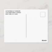 日付モダン手手書き写真を保存 ポストカード (裏面)