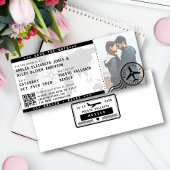 日付モダン搭乗券のチケット写真を保存 招待状