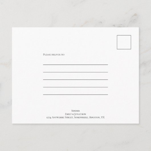 日付モダン数字タイポグラフィピンク日付の保存 案内ポストカード (裏面)