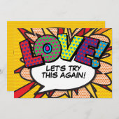 日付モダン漫画帳おもしろいの変更 招待状 (正面/裏面)