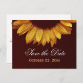 日付モダン金ゴールド色ひまわりv6を保存 案内ポストカード (正面/裏面)