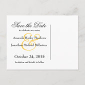 日付モダン金ゴールド色ひまわりv6を保存 案内ポストカード (裏面)