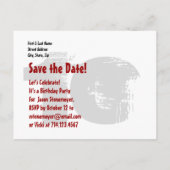 日付モダン10th誕生日パーティーW01Fを保存 案内ポストカード (裏面)