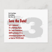 日付モダン13th Birthday Party V02Aを保存 案内ポストカード (裏面)