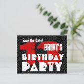 日付モダン13th Birthday Party V02Aを保存 案内ポストカード (スタンド正面)