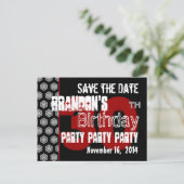 日付モダン30th誕生日パーティーR205を保存 案内ポストカード (スタンド正面)