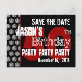 日付モダン50th Birthday Party R203を保存 案内ポストカード (正面)