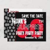 日付モダン60thサプライズ誕生日R201を保存 案内ポストカード (正面/裏面)