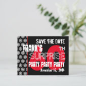 日付モダン60thサプライズ誕生日R201を保存 案内ポストカード (スタンド正面)