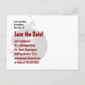 日付モダン9th誕生日パーティーV29を保存 案内ポストカード (裏面)