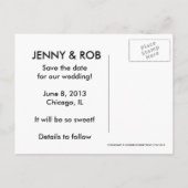 日付モノグラムはがきを保存する 案内ポストカード (裏面)