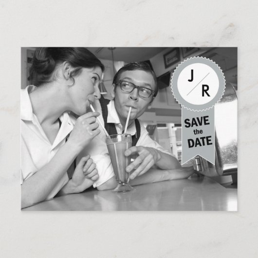 日付モノグラムはがきを保存する 案内ポストカード (正面)