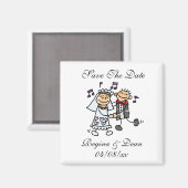 日付ユニークの舞踏結婚新郎馬を保存 マグネット (正面/裏面)