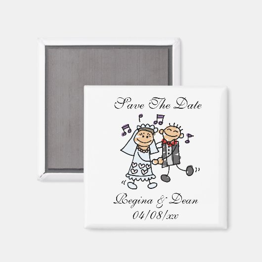 日付ユニークの舞踏結婚新郎馬を保存 マグネット (正面/裏面)