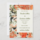 日付ユニークを保存する大理石結婚式 セーブザデート (正面)