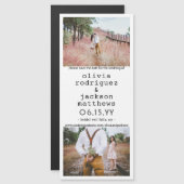 日付ユニーク磁石を保存する垂直結婚式 (正面/裏面)