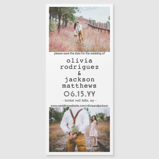 日付ユニーク磁石を保存する垂直結婚式 (正面)