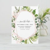 日付ユーカリの緑の幾何学的な保存 セーブザデート (スタンド正面)