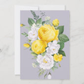 日付ライトを保素朴存する黄色のフローラ 招待状 (裏面)