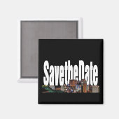 日付ラスベガスのストリップマグネットを保存 マグネット (正面/裏面)