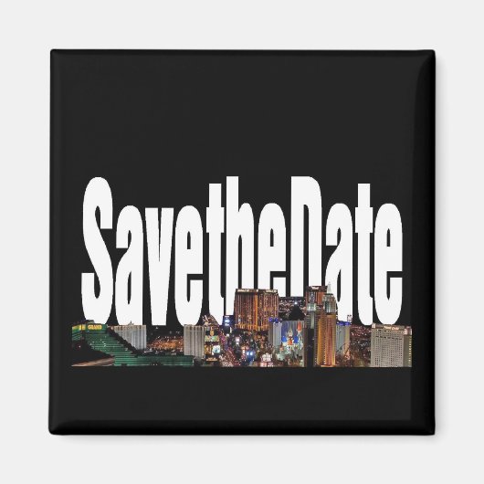 日付ラスベガスのストリップマグネットを保存 マグネット (正面)