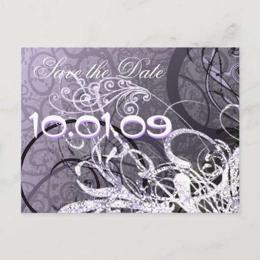 日付ラベンダーハートの保存 案内ポストカード (正面)