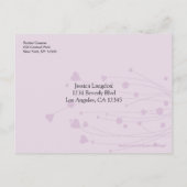 日付ラベンダーハート写真はがきを保存 案内ポストカード (裏面)