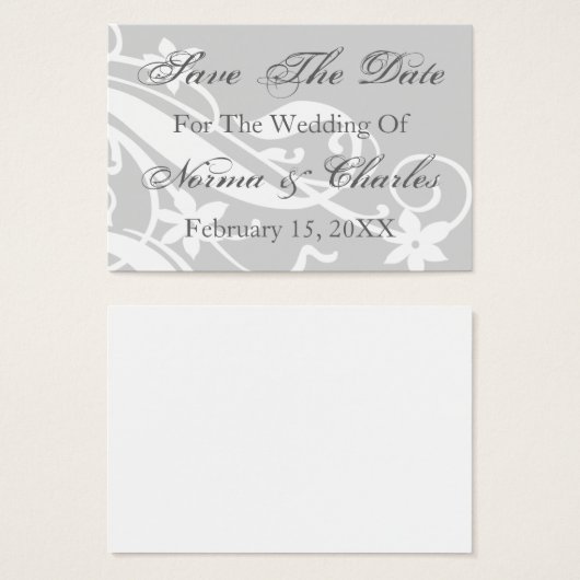 日付リマインダー結婚式の日の招待状カードの保存 (正面&裏面)