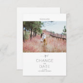 日付リーフモダンフォトタイポグラフィカードの変更 (正面/裏面)