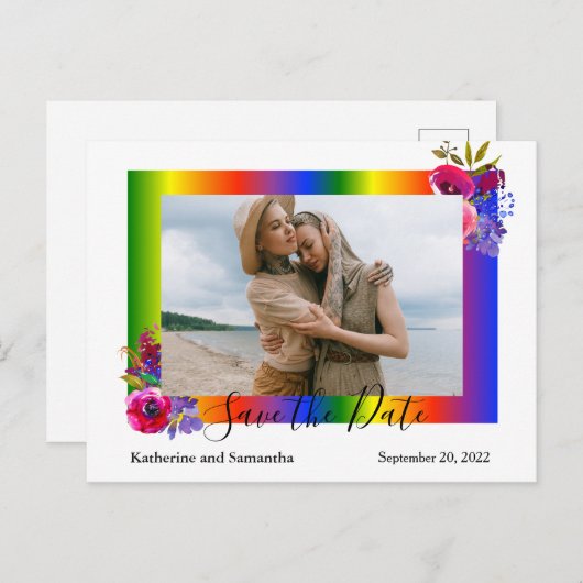 日付レインボーゲイフローラの保存 案内ポストカード (正面/裏面)