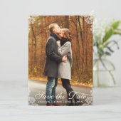 日付レースのカップル縁どフォトカードLを保存 セーブザデート (スタンド正面)