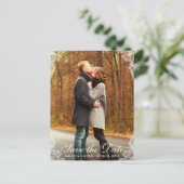 日付レースのカップル縁ど写真はがきLを保存 案内ポストカード (スタンド正面)