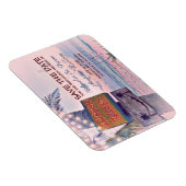 日付ロマンチックな文字列のライトビーチ結婚式を保存 マグネット (右側)