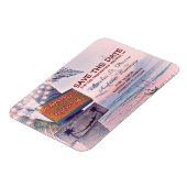 日付ロマンチックな文字列のライトビーチ結婚式を保存 マグネット (左側)