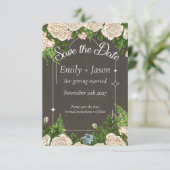 日付ロマンチックな素朴バラテーマの結婚保存 セーブザデート (スタンド正面)