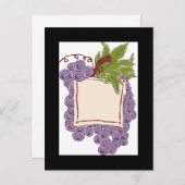 日付ワインラベルのカー結婚ドを保存 案内ポストカード (正面/裏面)