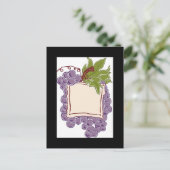 日付ワインラベルのカー結婚ドを保存 案内ポストカード (スタンド正面)