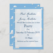 日付ヴィンテージの空と雲の招待状の保存 招待状 (正面/裏面)