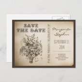 日付ヴィンテージタイポグラフィはがきを保存する 案内ポストカード (正面/裏面)