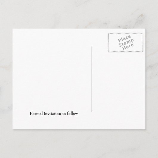 日付ヴィンテージダマスク愛ハートポストカードを保存 案内ポストカード (裏面)