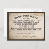 日付ヴィンテージチケットはがきを保存する 案内ポストカード (正面/裏面)