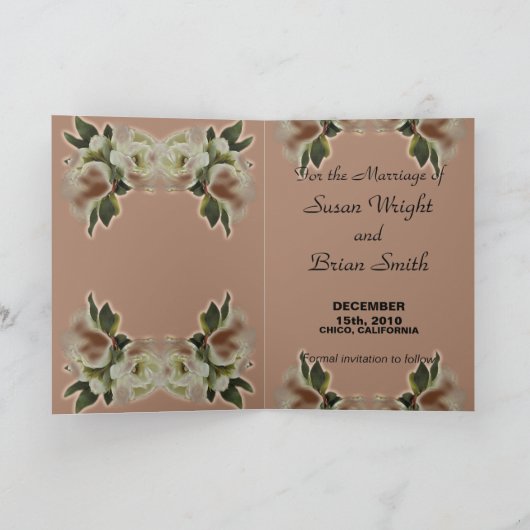 日付ヴィンテージテンプレートカードの保存 案内状 (内部)