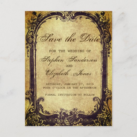 日付ヴィンテージビクトリアンアンティーク 案内ポストカード (正面)